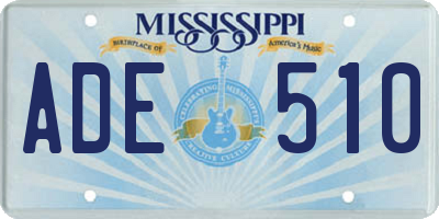 MS license plate ADE510