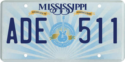 MS license plate ADE511