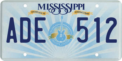 MS license plate ADE512