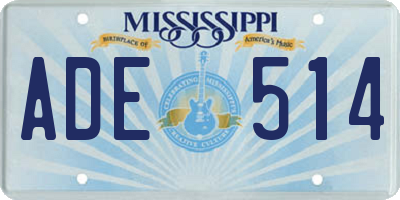 MS license plate ADE514