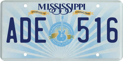 MS license plate ADE516