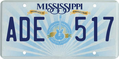 MS license plate ADE517