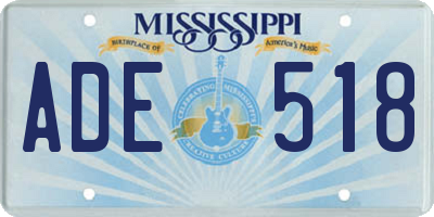 MS license plate ADE518