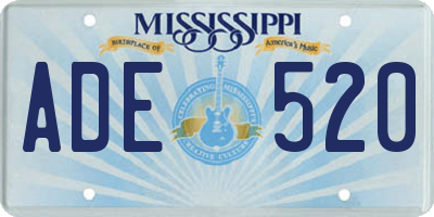 MS license plate ADE520