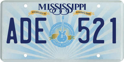 MS license plate ADE521