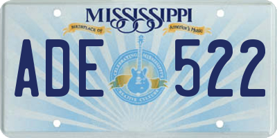 MS license plate ADE522
