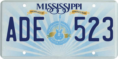 MS license plate ADE523