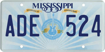 MS license plate ADE524