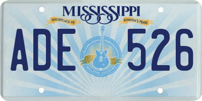 MS license plate ADE526