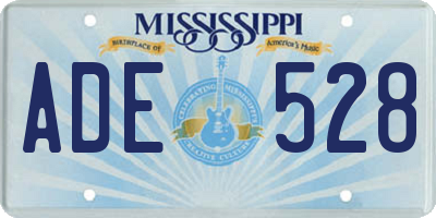 MS license plate ADE528