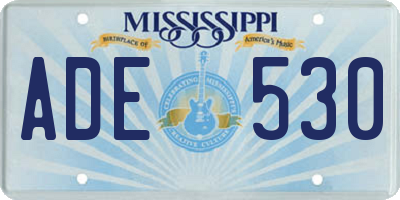 MS license plate ADE530