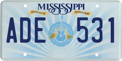 MS license plate ADE531