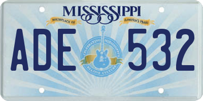 MS license plate ADE532