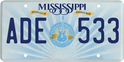 MS license plate ADE533