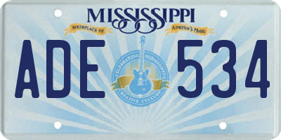 MS license plate ADE534