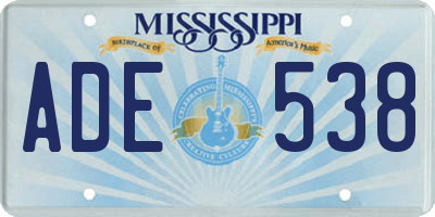 MS license plate ADE538