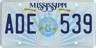 MS license plate ADE539