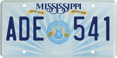 MS license plate ADE541