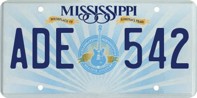 MS license plate ADE542