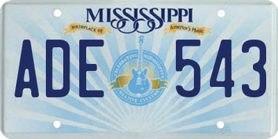 MS license plate ADE543