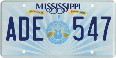 MS license plate ADE547