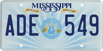 MS license plate ADE549