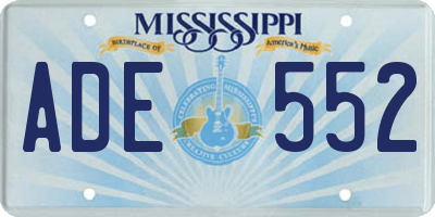MS license plate ADE552