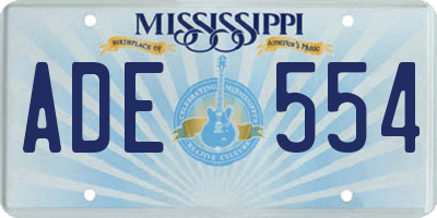 MS license plate ADE554