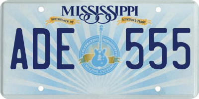 MS license plate ADE555