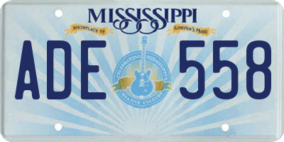 MS license plate ADE558