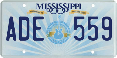 MS license plate ADE559