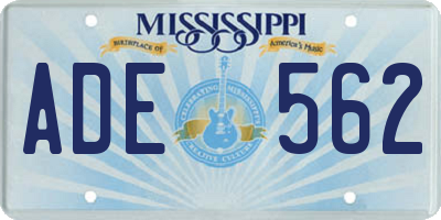 MS license plate ADE562