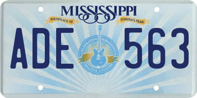 MS license plate ADE563