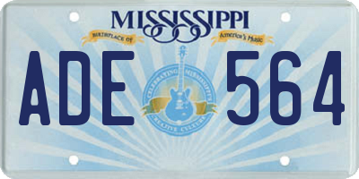 MS license plate ADE564