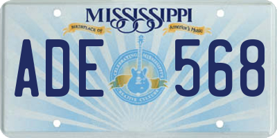 MS license plate ADE568