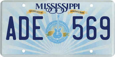 MS license plate ADE569