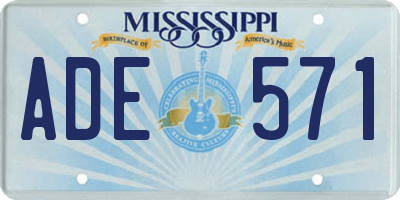 MS license plate ADE571