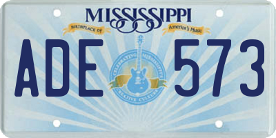 MS license plate ADE573