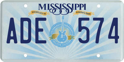 MS license plate ADE574