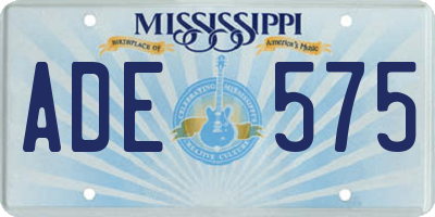 MS license plate ADE575