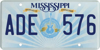 MS license plate ADE576