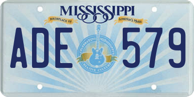 MS license plate ADE579
