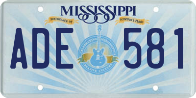 MS license plate ADE581