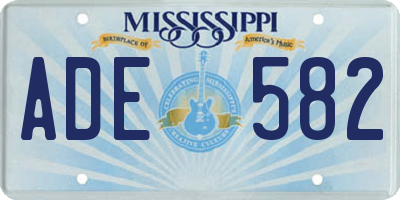 MS license plate ADE582