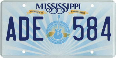 MS license plate ADE584