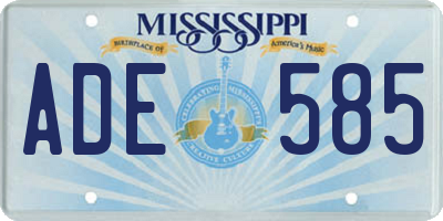 MS license plate ADE585