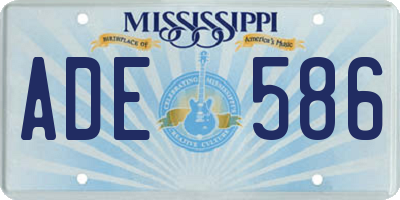 MS license plate ADE586