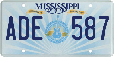 MS license plate ADE587