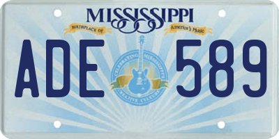 MS license plate ADE589