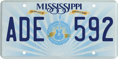 MS license plate ADE592